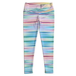 Noli L Pastel Striped Leggings High Rise Yoga Made in USA Active